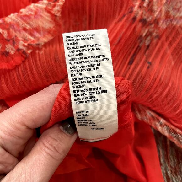 Free People Dahlia Tunic Top Pleated Boho Red Women's Size Medium - Picture 4 of 7